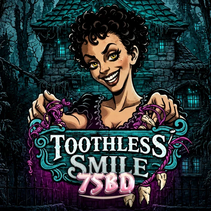 Toothless Smile slot game interface featuring a dark dental horror theme